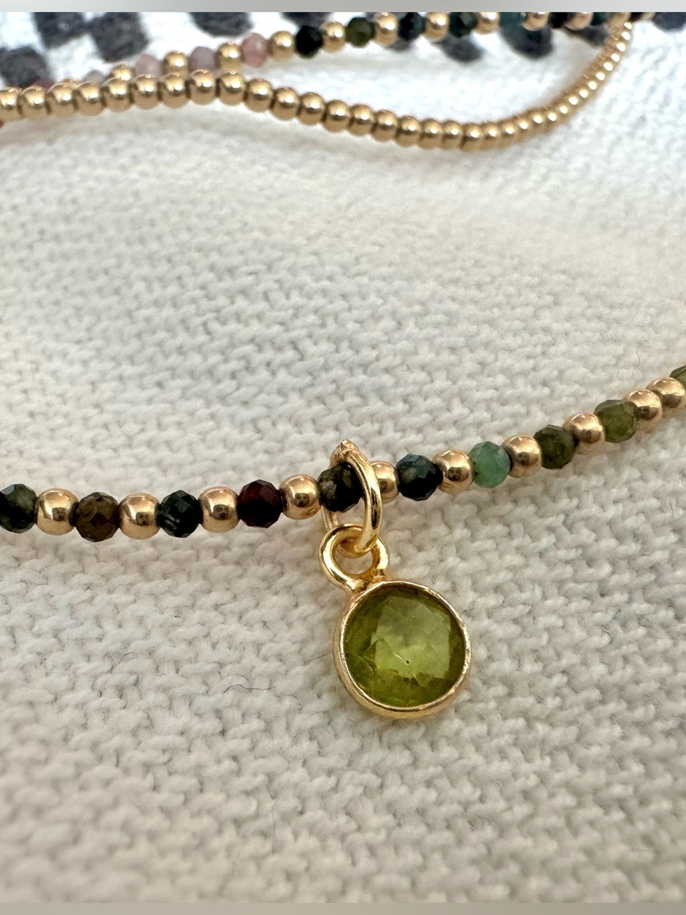 Gold Filled & Ombré Semi Precious Tourmaline Wrap Bracelet / Necklace - Picture 2 of 4